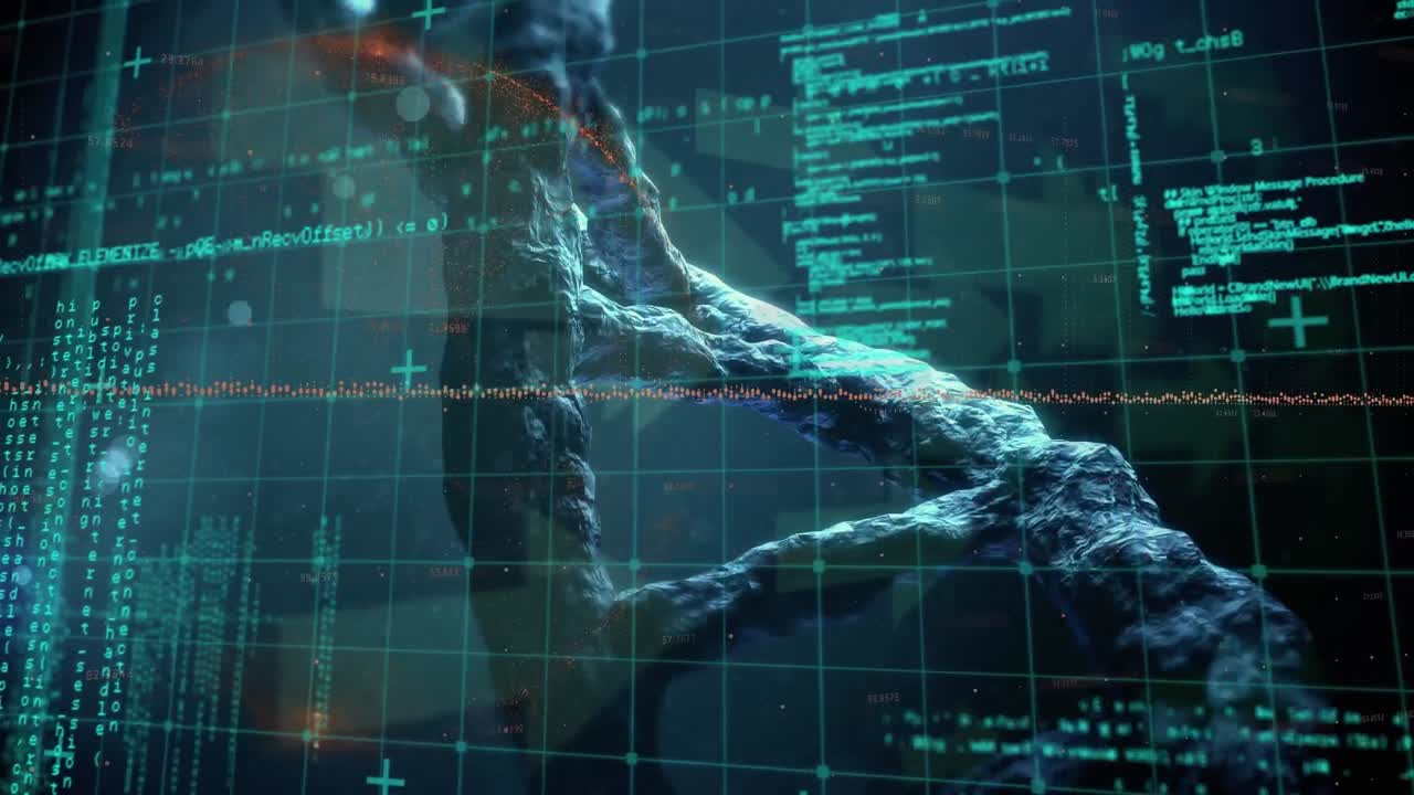 Animation of dna strand spinning and medical data processing