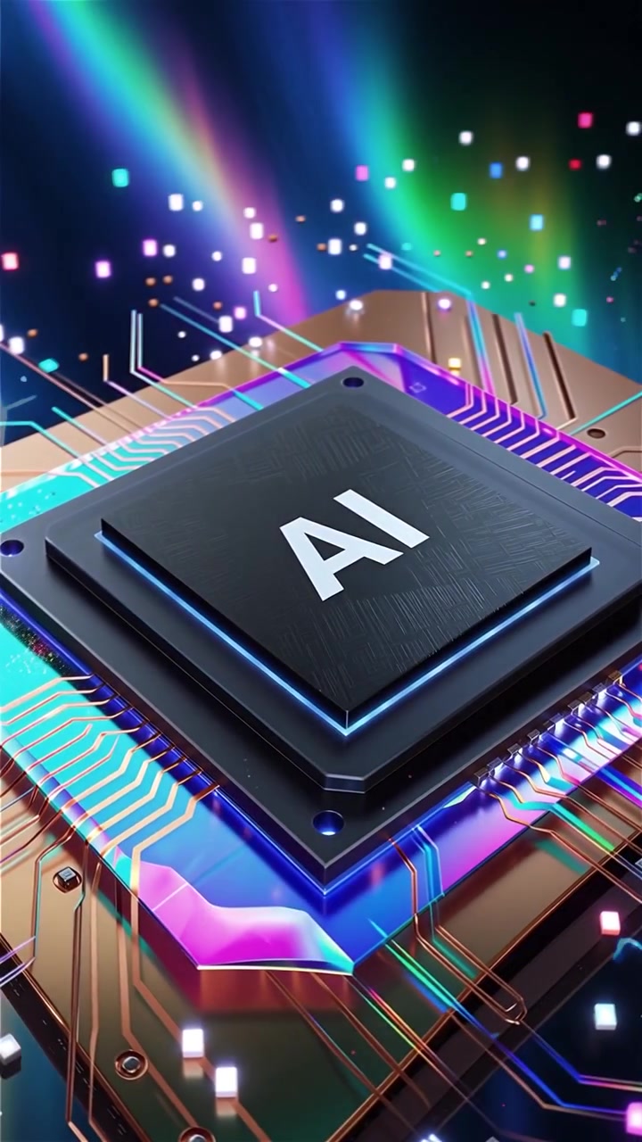 Futuristic AI Chip Motherboard Technology Background