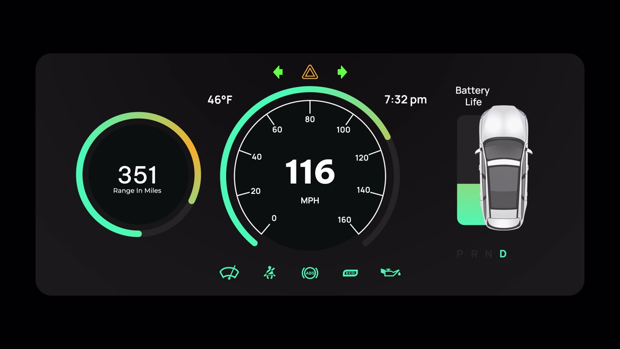 Car Dashboard Electric Automobile Speedometer