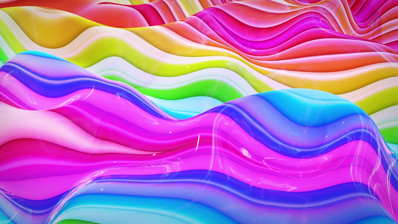 fondo fluido abstracto en bucle estilo de mármol multicolor. hermosa superficie ondulada brillante de líquido con patrón, color de gradiente y ondas de flujo en él. bg creativo brillante con animación suave y suave.