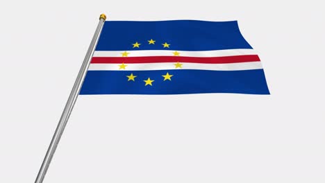 loop video of cape verde flag  fluttering in the wind, slow motion video of 4k , with alpha channel