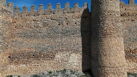 aerial view of berlanga de duero castle walls