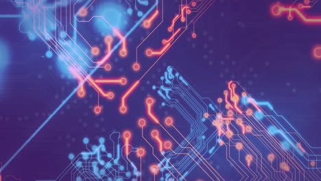 animation of computer circuit board on black background