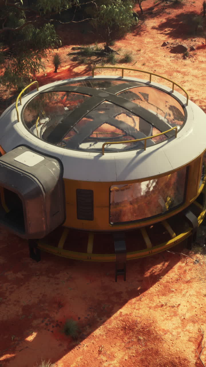 l'habitat della cupola futuristica su un pianeta deserto