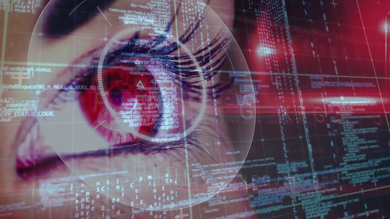 ojo femenino centrado en los datos