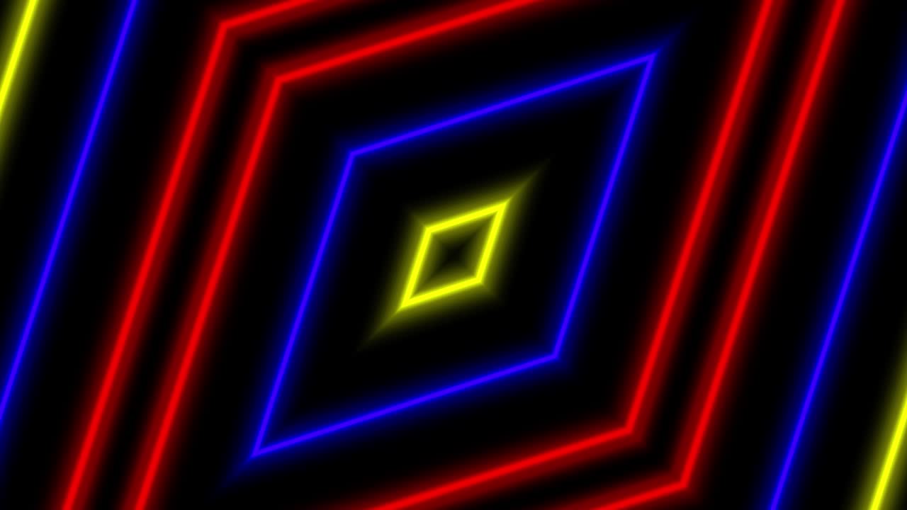 Neon geometric pattern illumination animation motion graphics