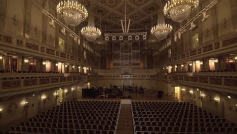 interior wide shot of konzert concert house with beautiful chandelier in berlin germany 3