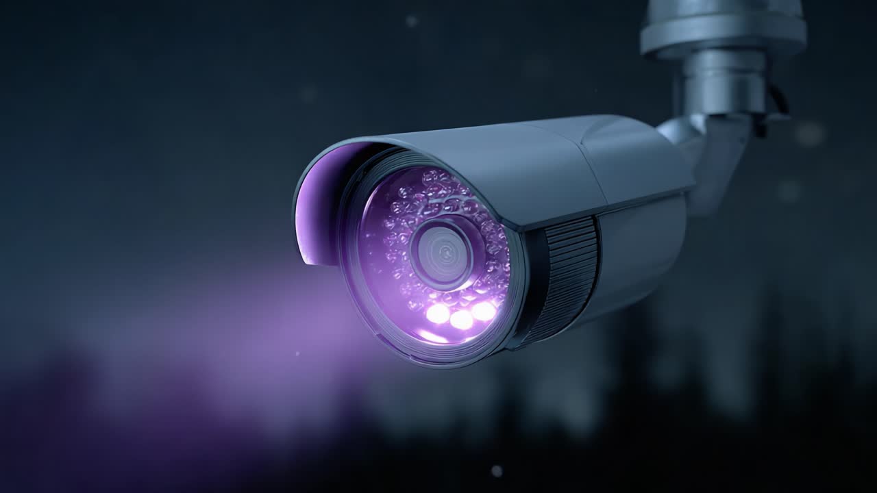 Telecamera di sorveglianza avanzata sotto il cielo notturno: alla scoperta della tecnologia all'avanguardia progettata per una maggiore sicurezza e un monitoraggio ottimizzato in ambienti con scarsa illuminazione