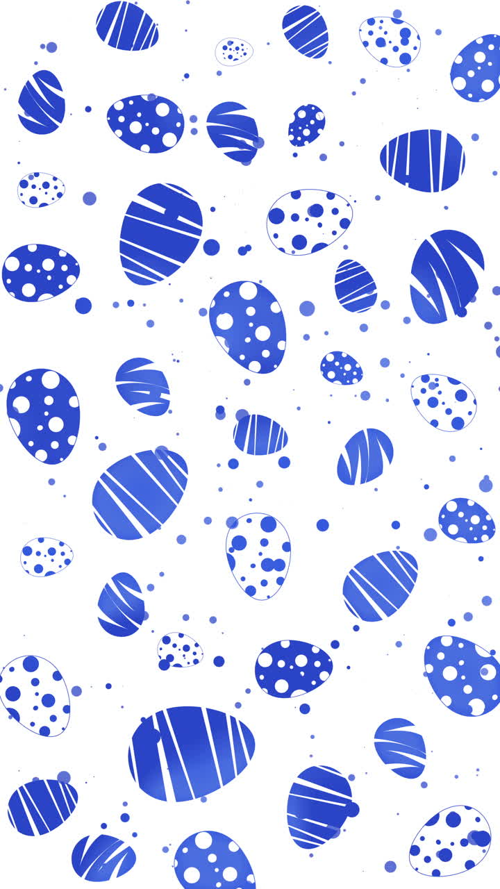 Cartoon hand drawn traditional religious holiday symbols Easter Eggs. Cute white background. Looped animation. Vertical video.