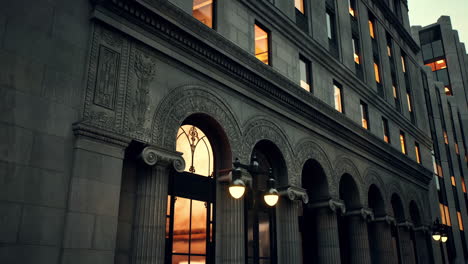 classical architecture building at dusk