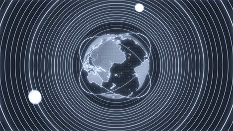 tecnología digital 4k órbita terrestre línea bucle animación de fondo. tecnología digital conexión a internet galaxia espacio de fondo