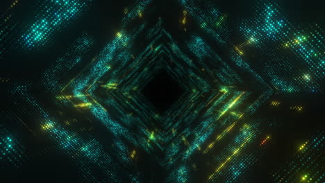 túnel de puntos brillantes abstractos