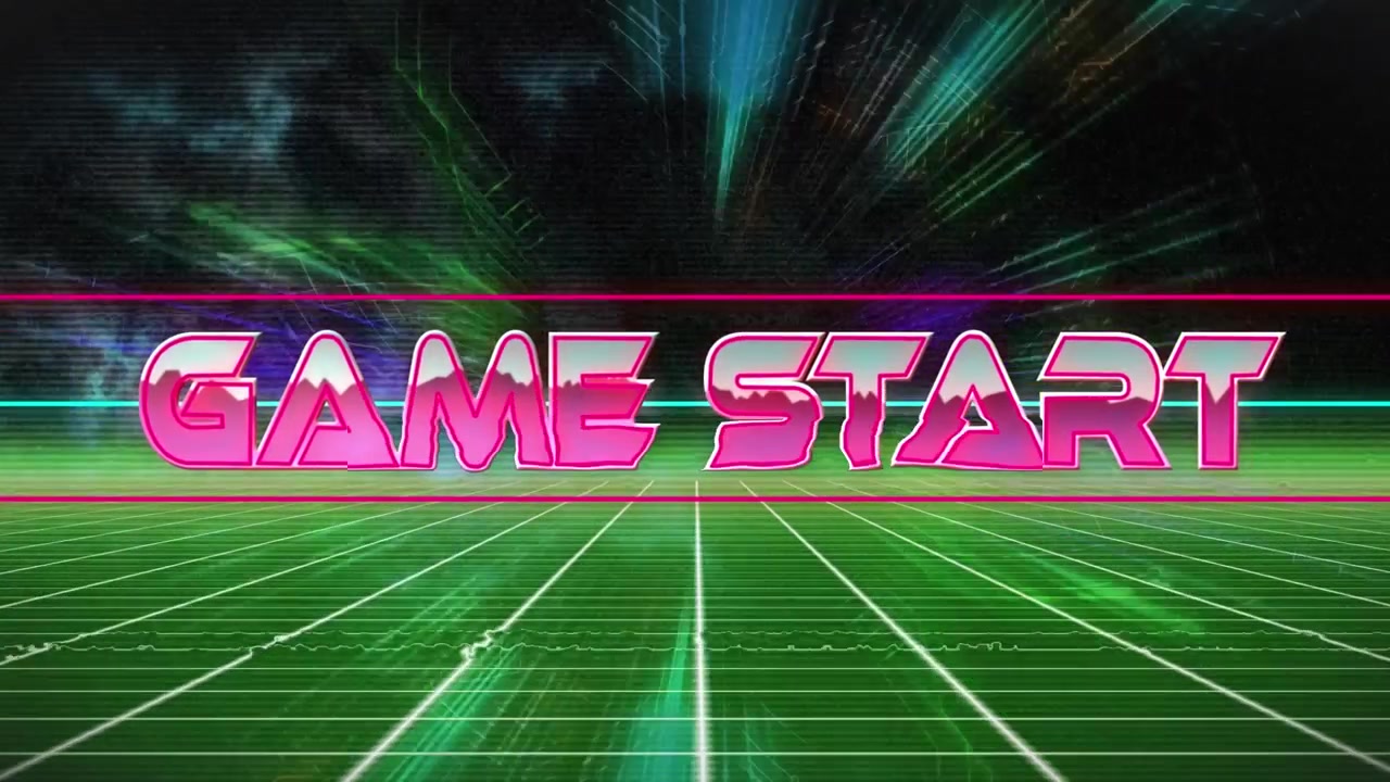 Retro 80er Jahre Stil Spielstartbildschirm-Animation
