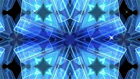 animation of blue shapes over black background