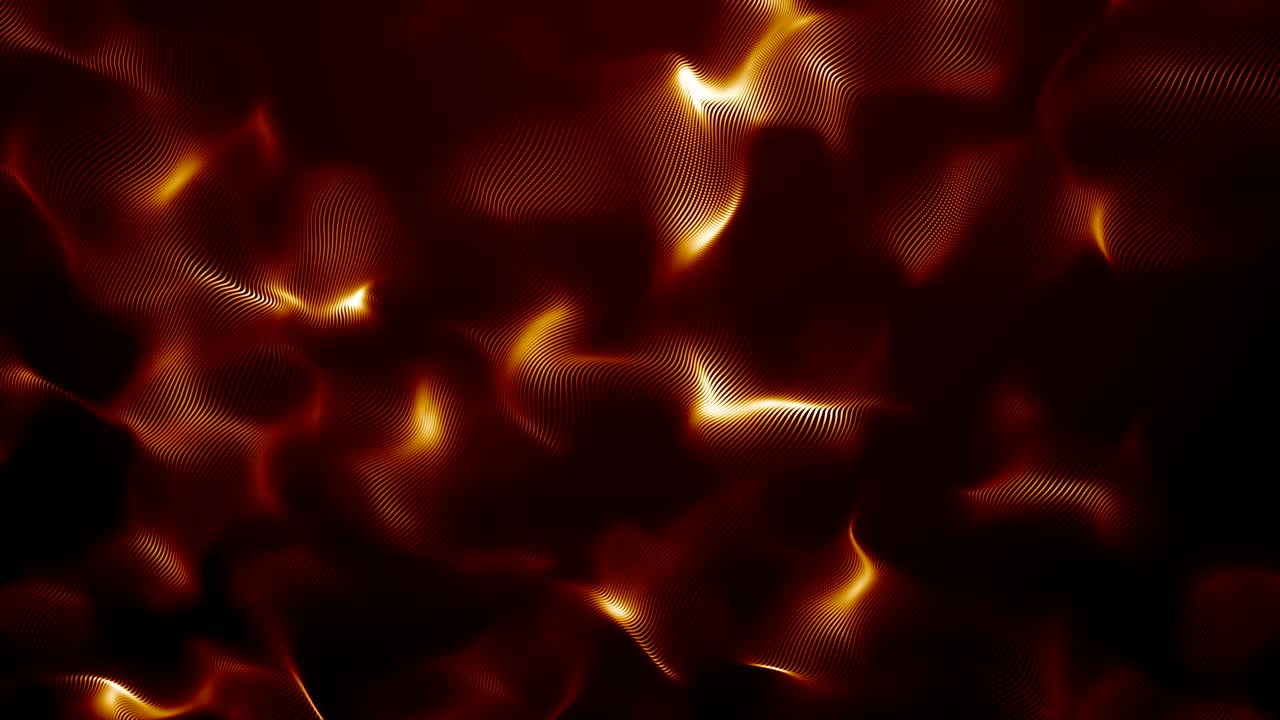 Loop di sfondo cinematografico con particelle di polvere, bokeh di luce astratto e titoli in movimento.