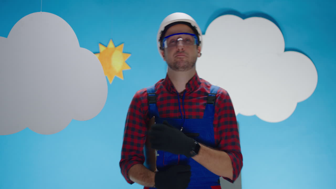 Construction Worker Checking Time