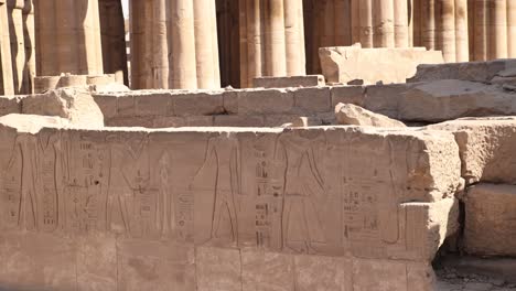 ruins of hieroglyphics in front of luxor temple in egypt