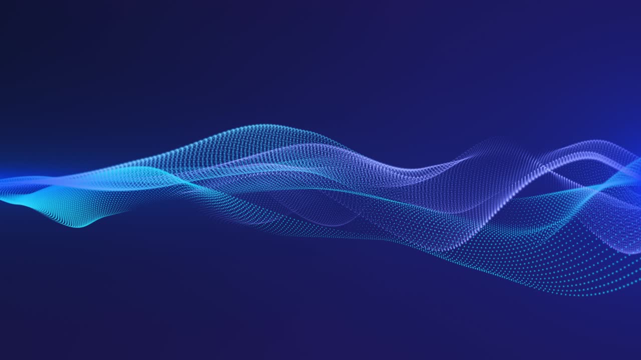 beautiful abstract wave technology digital network background with blue digital dots