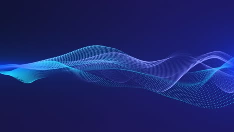 """아름다운 추상적인 파동 기술, 파란색 디지털 점과 함께 디지털 네트워크 배경."""