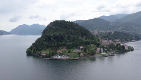 punta spartivento, bellagio, seen from over lake como, aerial