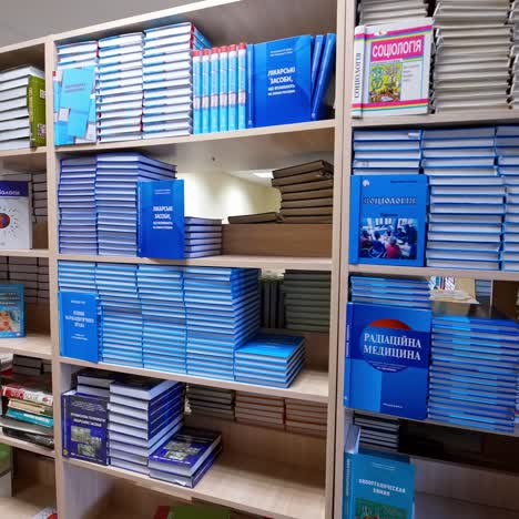 bookshelves with lots of books
