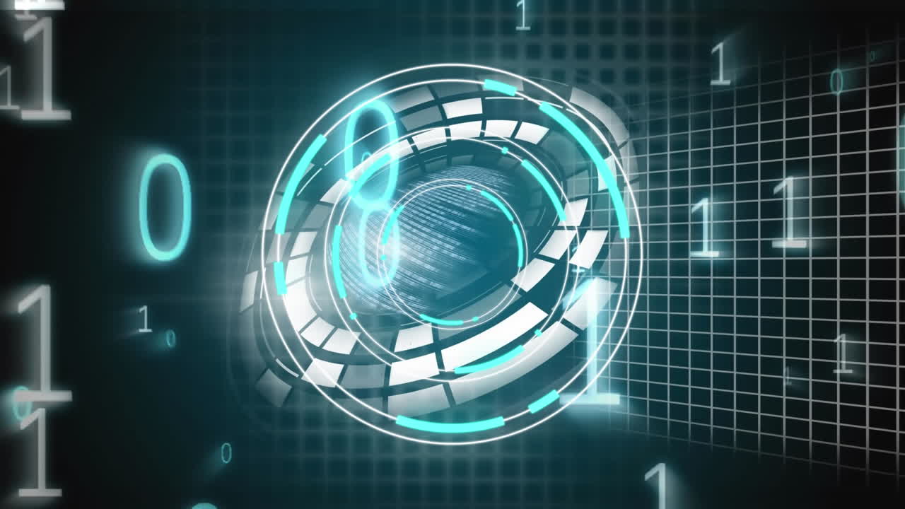 animación del escaneo del alcance sobre la codificación binaria