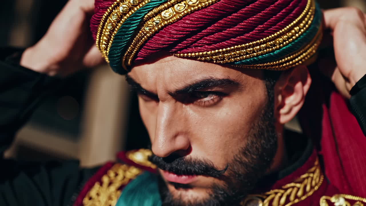 hombre con traje tradicional indio