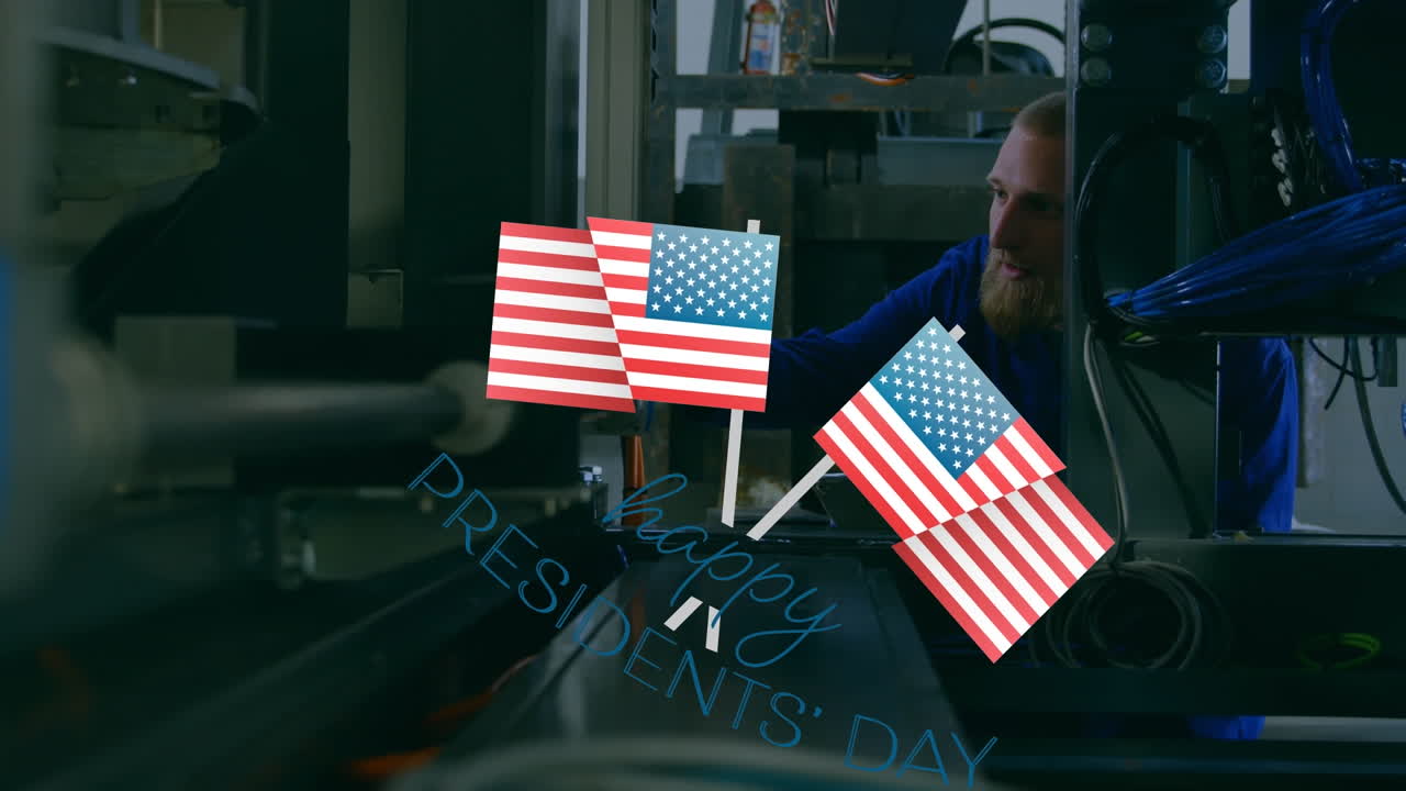 animación de feliz día de los presidentes texto sobre el trabajador
