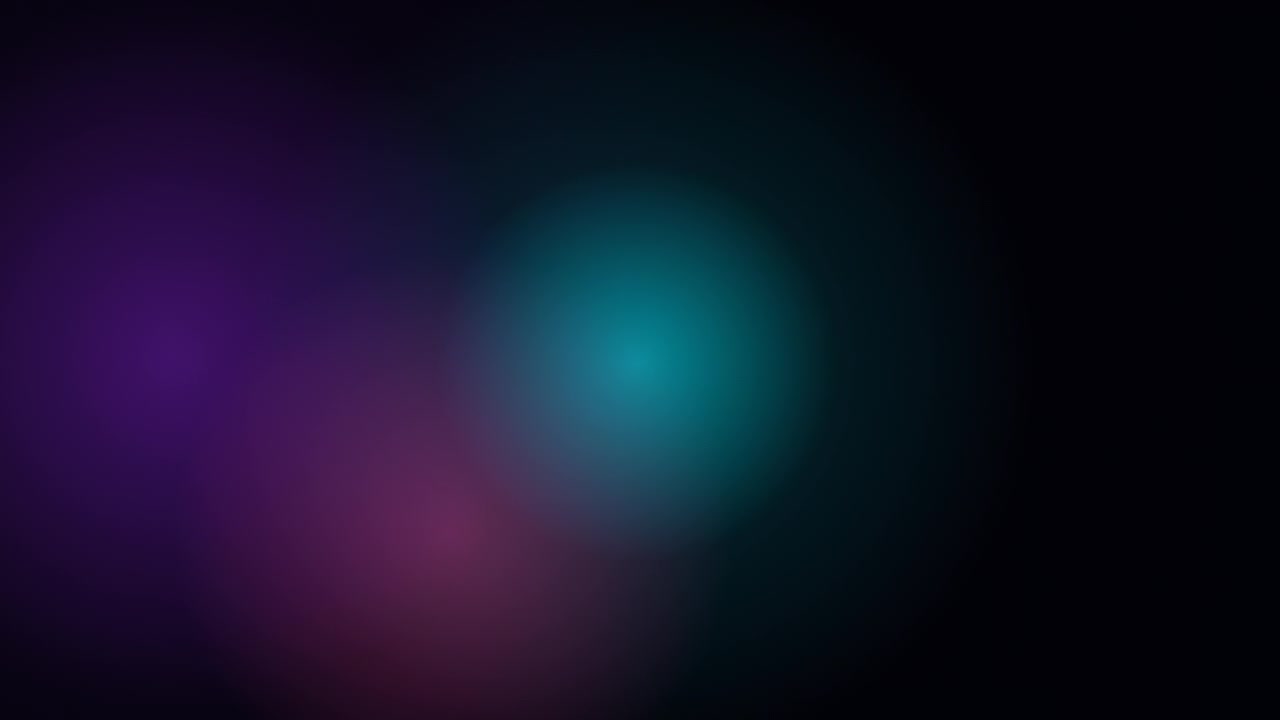 Abstract Motion Background with Soft Glowing Teal and Purple Orbs