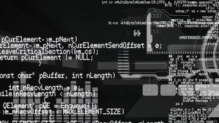 Animation of statistics recording and data processing on grey background