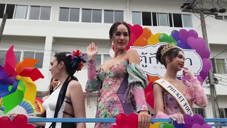 lgbtq+ pride parade contestants in phuket, thailand