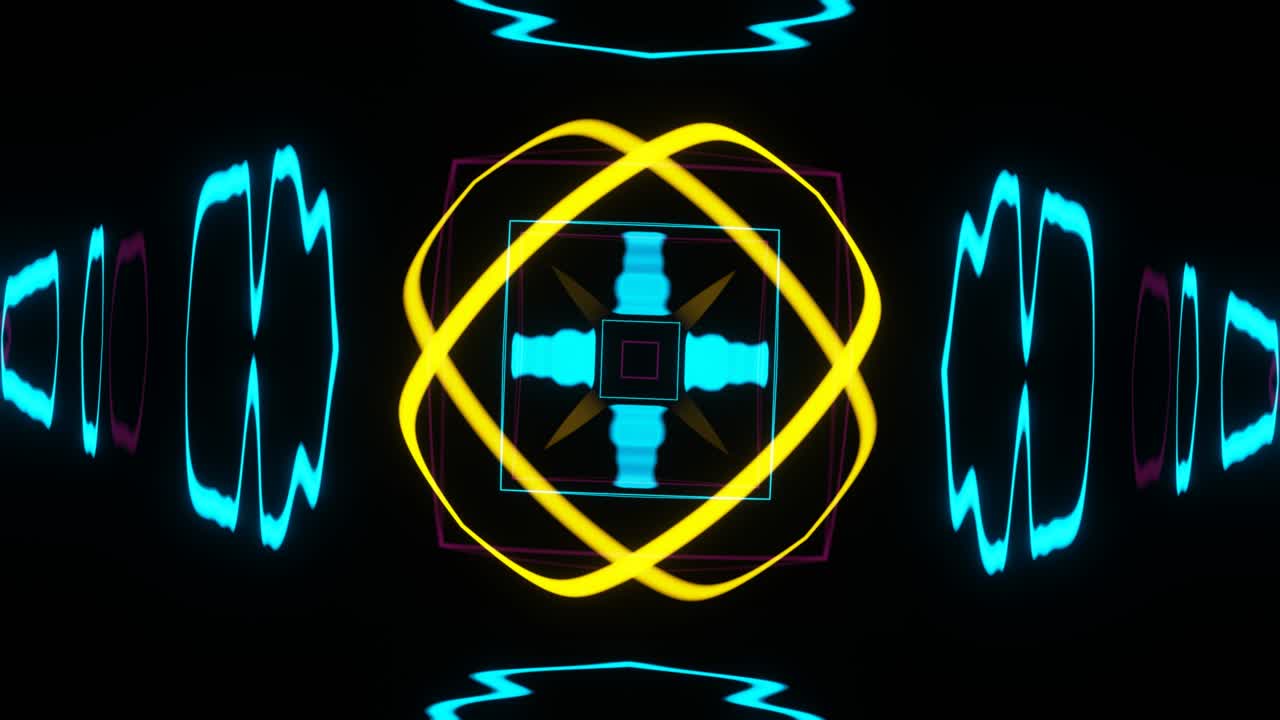 음악 페스티벌을 위한 그림의 밝은 네온 추상화