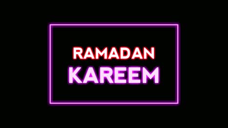 luces de letrero de neón animación de texto de ramadan kareem sobre fondo negro, brillante, parpadeante ramadan kareem fondo de texto de neón concepto de ramadan kareem, animación 4k