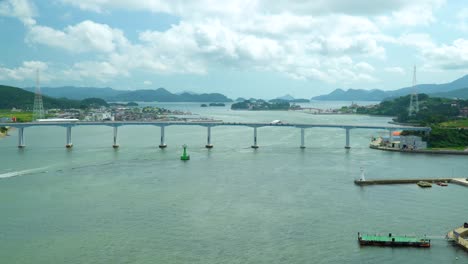 geoje bridge on serene seascape in geojedo island, gyeongsangnam-do, south korea