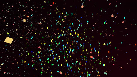 animación de múltiples confeti coloridos que caen sobre un fondo negro