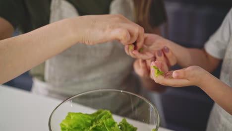 Hija-En-La-Cocina-Prepara-Comida-Con-Madre