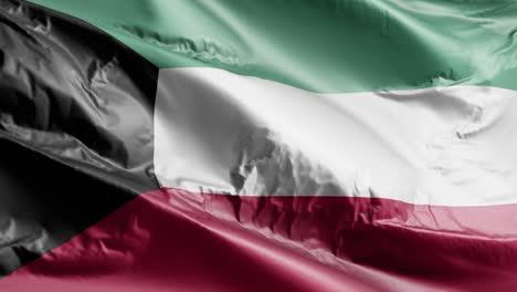 kuwait flag waving on the wind loop. kuwaiti banner swaying on the breeze. full filling background. 10 seconds loop.