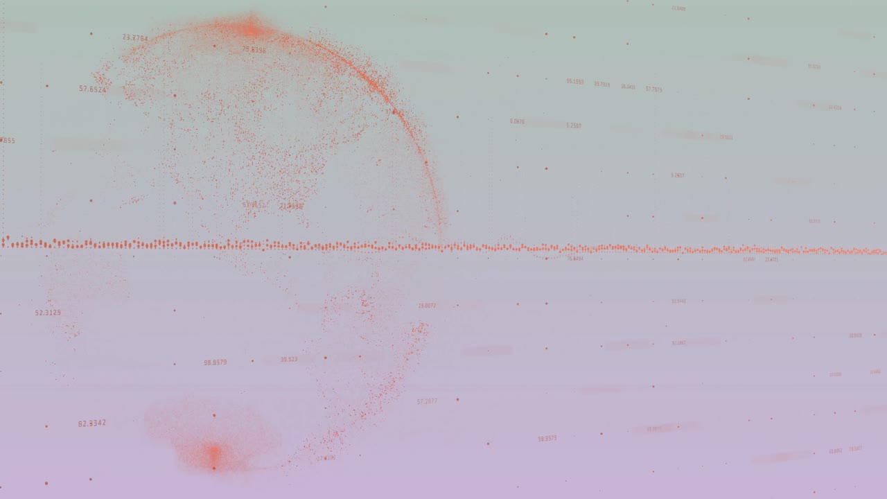 회색 배경에 대한 데이터 처리 및 지구의 애니메이션