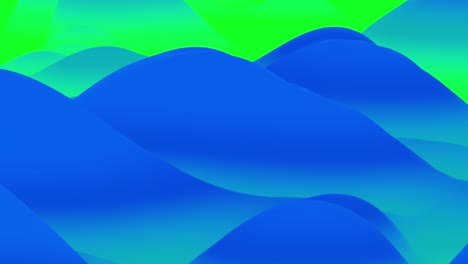 4k bucle sin costuras con fluidos abstractos gradientes verdes azules, superficie ondulada de brillo interno. hermosos gradientes de colores fríos como fondo líquido abstracto, animación suave. 3d en estilo moderno plano agradable