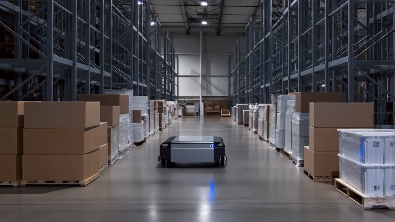 Automated Guided Vehicle (AGV) in a Modern Warehouse