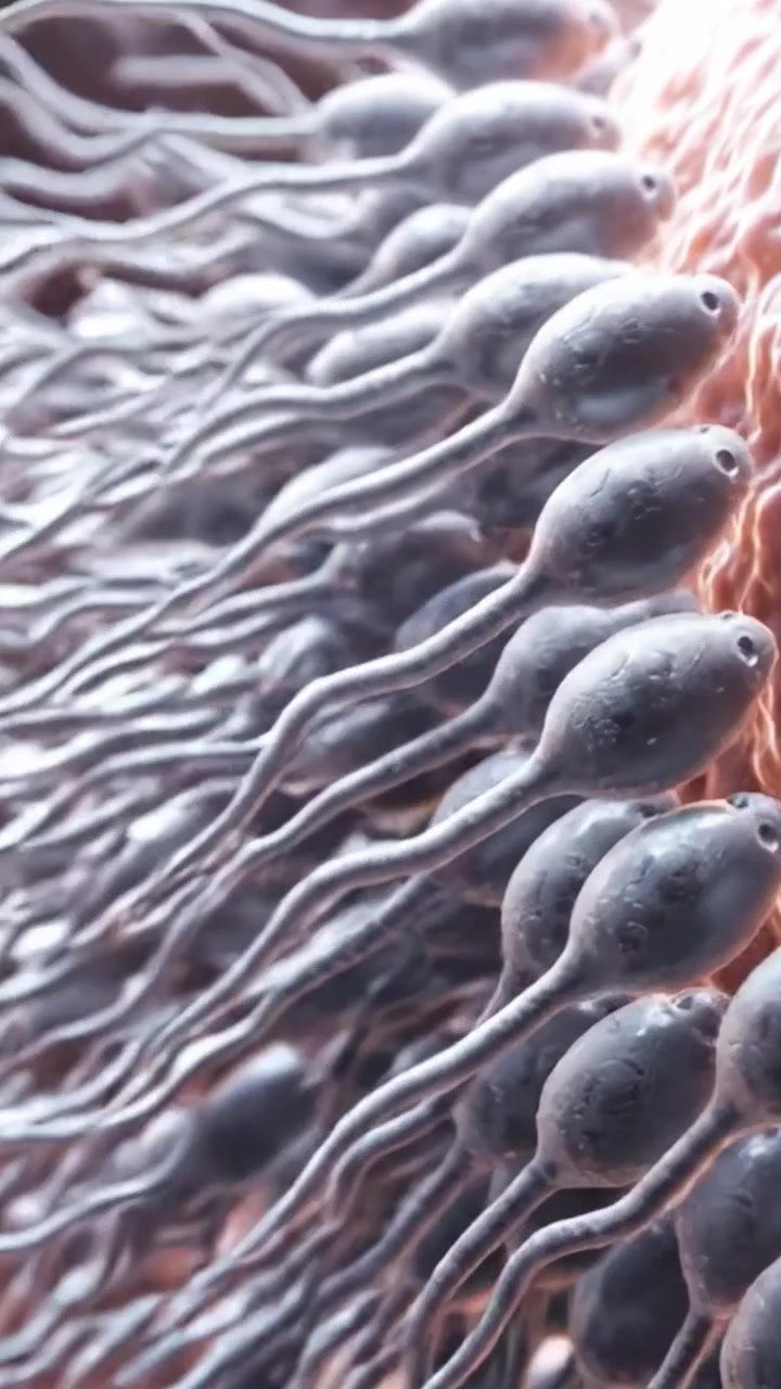 The Journey of Life: Sperm Cells Pursuing an Egg for Fertilization in a Stunning Biological Process Captured in Two Frames