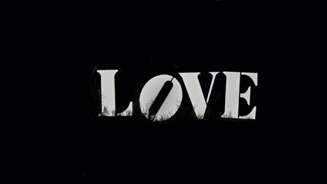 illuminated "love" sign in white against a dark background, creating a striking and romantic visual