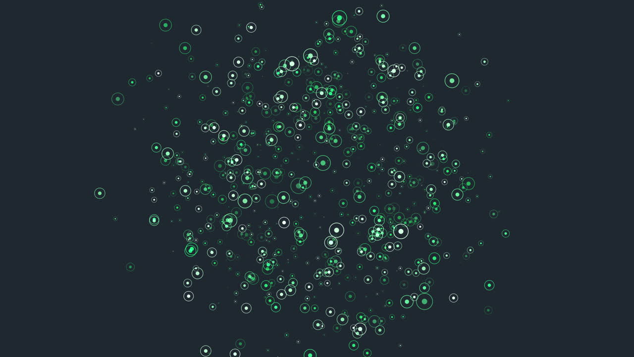 Enigmatic green dots on a mystifying black canvas