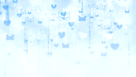 valentine's day background with butterflies and hearts.