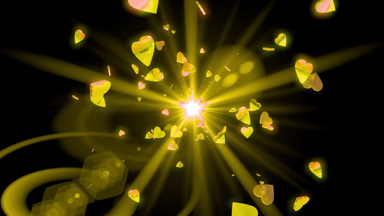 심장 모양 빛 빛 스트로크 네온 박이는 입자 루프 애니메이션