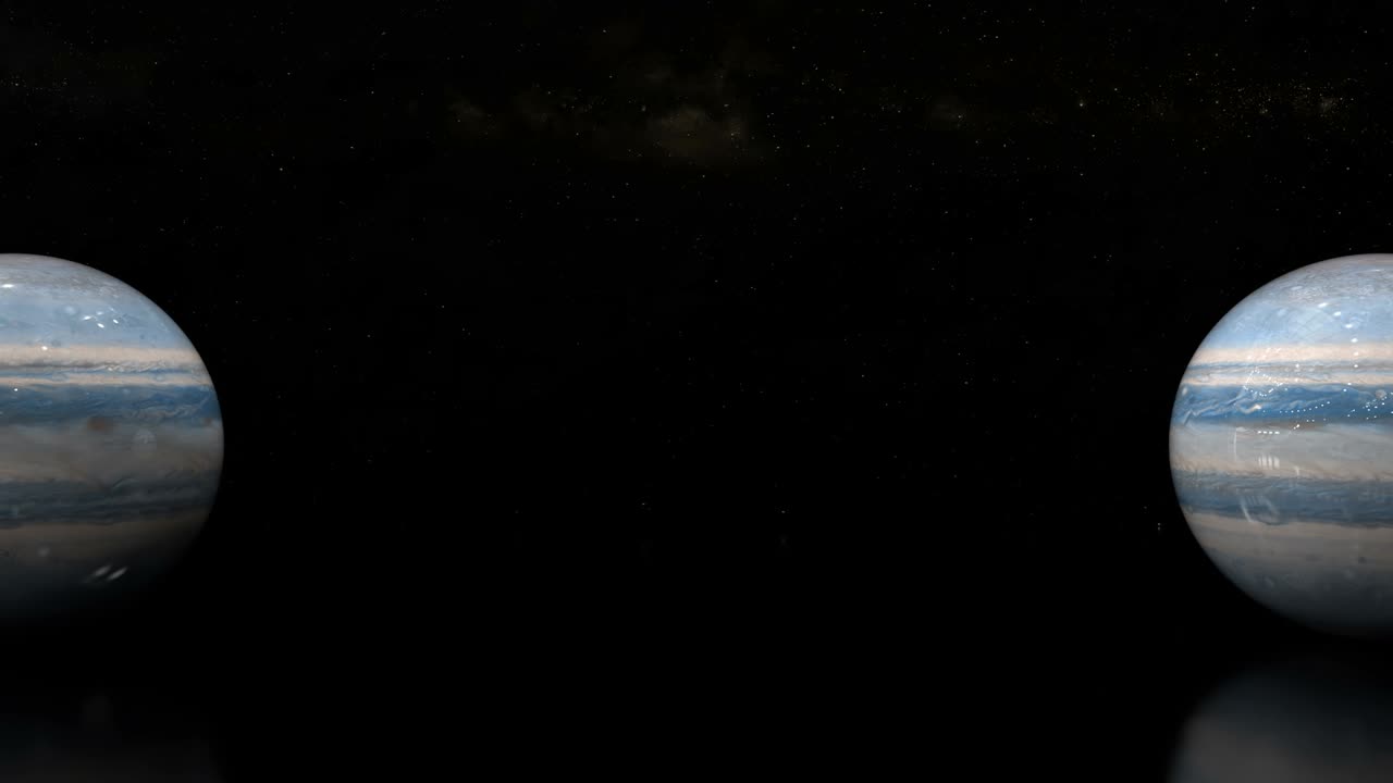 diseño en bucle 3d de un planeta en el espacio. vista panorámica de planetas rodantes. concepto cósmico.