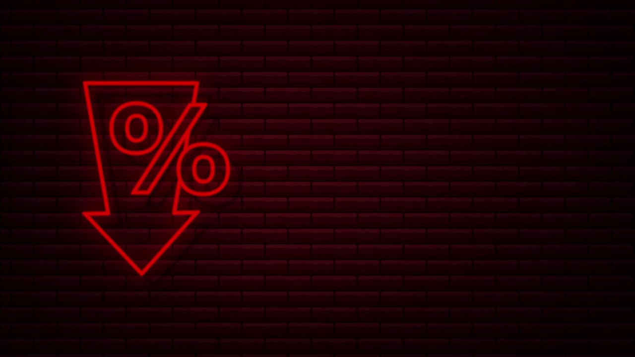 Percentage with arrow up and down. Banking, credit, interest rate. Motion Graphic