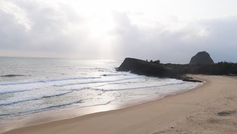 aerial view of the cliff and the beach in bãi tắm hòn choi.