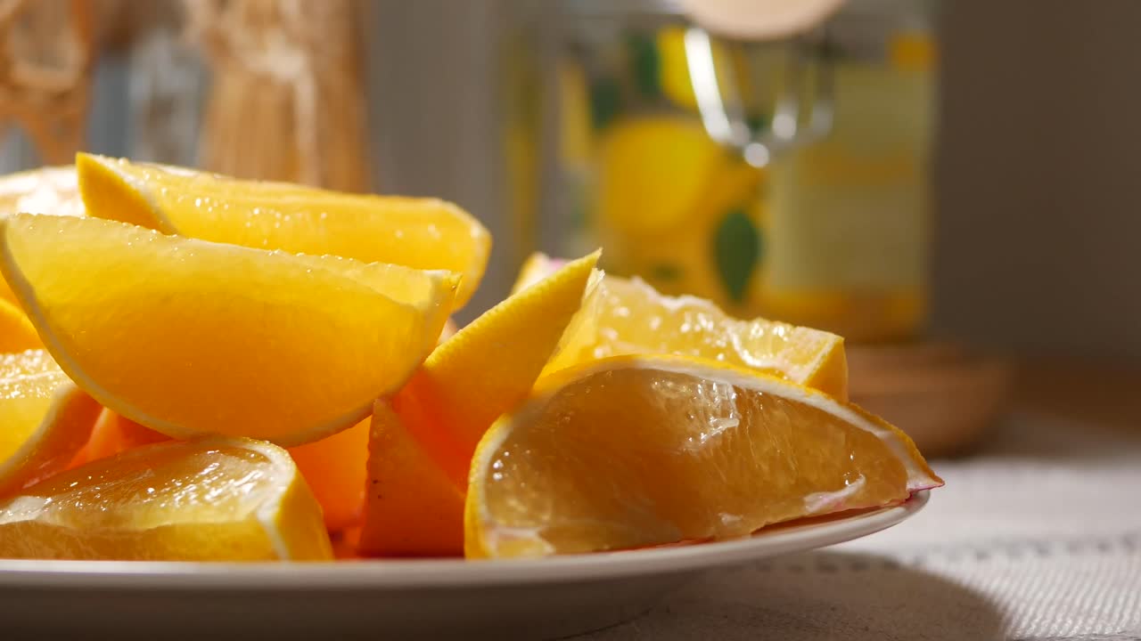 Close-up di fette di arance fresche