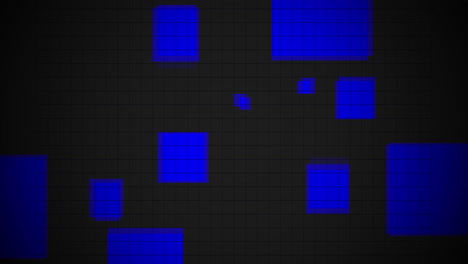 patrón de cuadrados de neón azul en degradado negro